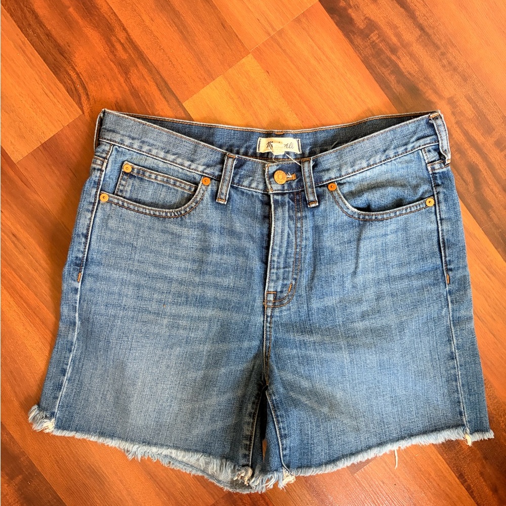 Madewell Blue Denim Jean Shorts with Copper Button